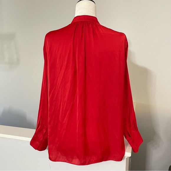 Zadig & Voltaire Tink Satin Blouse in Red size Small - Picture 10 of 11